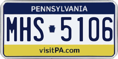 PA license plate MHS5106