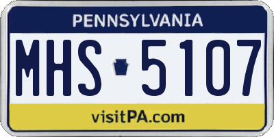 PA license plate MHS5107