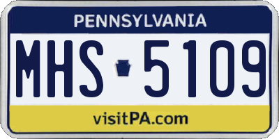 PA license plate MHS5109