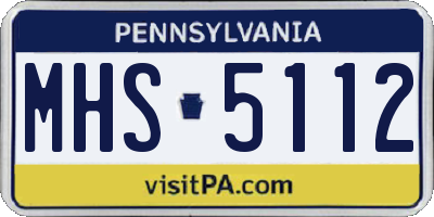 PA license plate MHS5112