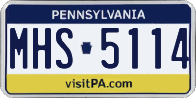 PA license plate MHS5114