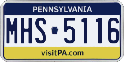 PA license plate MHS5116