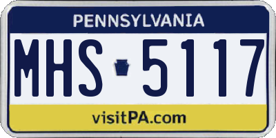 PA license plate MHS5117