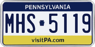 PA license plate MHS5119