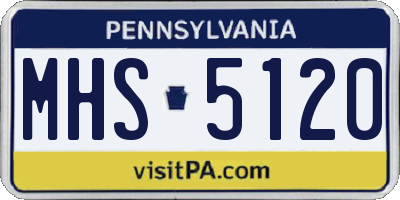 PA license plate MHS5120