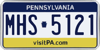 PA license plate MHS5121