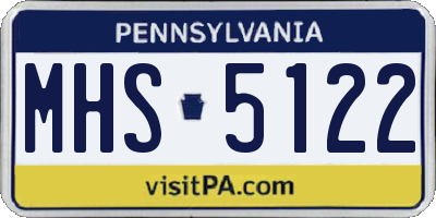 PA license plate MHS5122