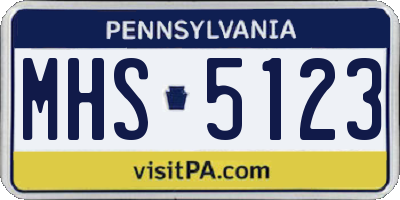 PA license plate MHS5123