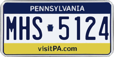 PA license plate MHS5124