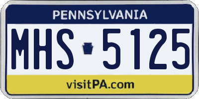 PA license plate MHS5125