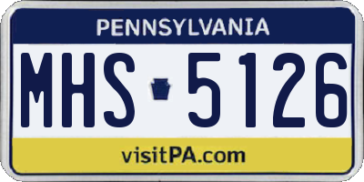PA license plate MHS5126