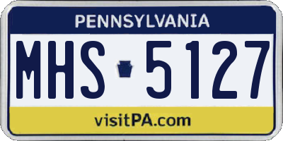 PA license plate MHS5127