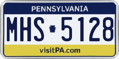 PA license plate MHS5128