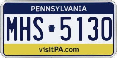 PA license plate MHS5130