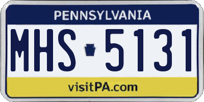 PA license plate MHS5131