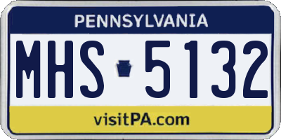 PA license plate MHS5132