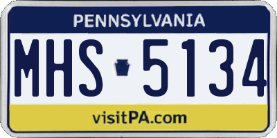 PA license plate MHS5134