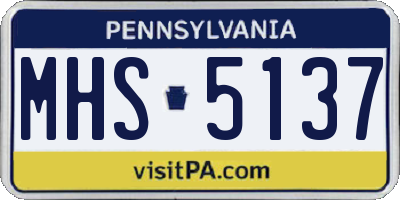 PA license plate MHS5137