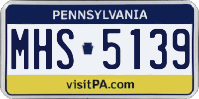 PA license plate MHS5139