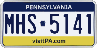 PA license plate MHS5141