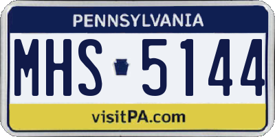 PA license plate MHS5144