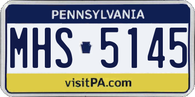 PA license plate MHS5145