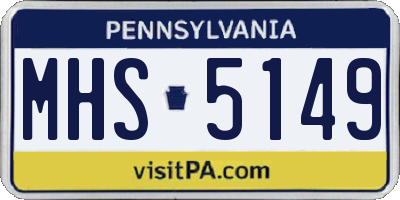 PA license plate MHS5149