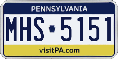 PA license plate MHS5151