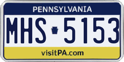 PA license plate MHS5153