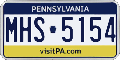 PA license plate MHS5154