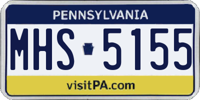 PA license plate MHS5155