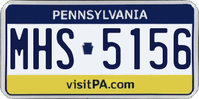 PA license plate MHS5156