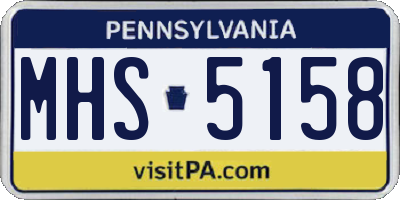PA license plate MHS5158