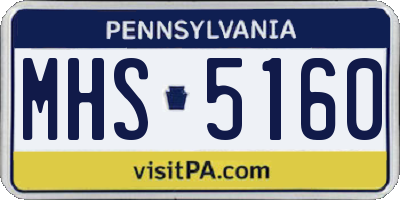PA license plate MHS5160