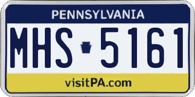 PA license plate MHS5161