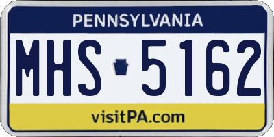 PA license plate MHS5162