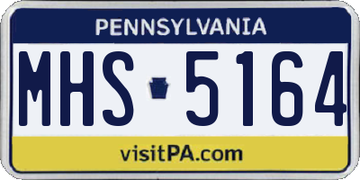 PA license plate MHS5164