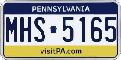 PA license plate MHS5165
