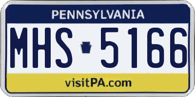 PA license plate MHS5166