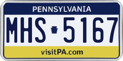 PA license plate MHS5167