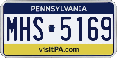 PA license plate MHS5169