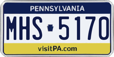 PA license plate MHS5170