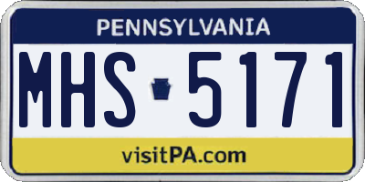 PA license plate MHS5171