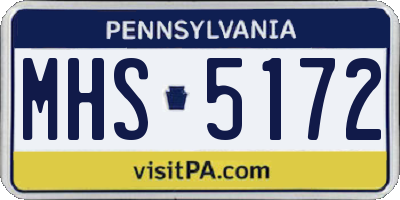 PA license plate MHS5172
