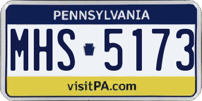 PA license plate MHS5173