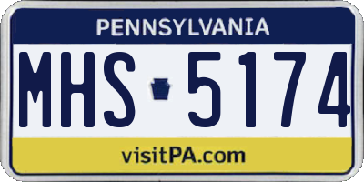 PA license plate MHS5174