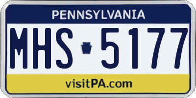 PA license plate MHS5177