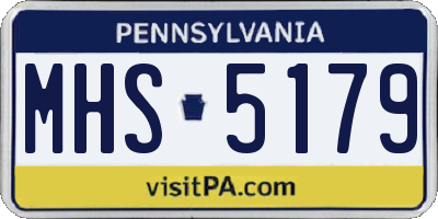 PA license plate MHS5179
