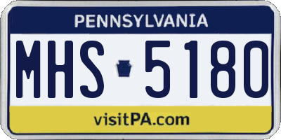 PA license plate MHS5180