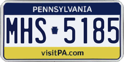 PA license plate MHS5185